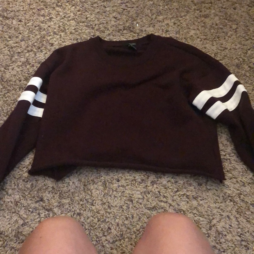 Cropped varsity sweatshirt